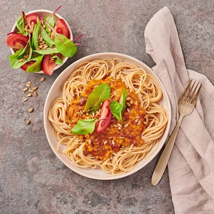 Het linspasta med oregano