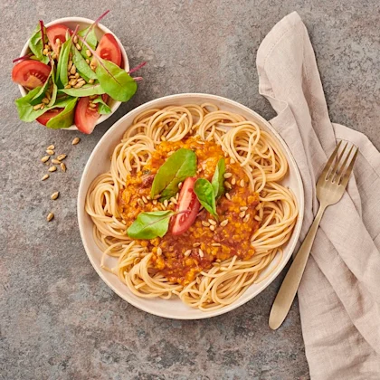 Het linspasta med oregano