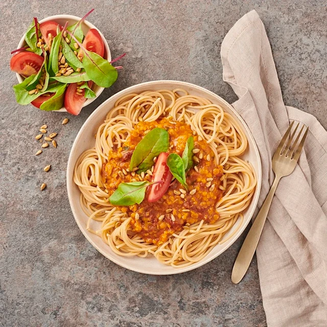 Het linspasta med oregano