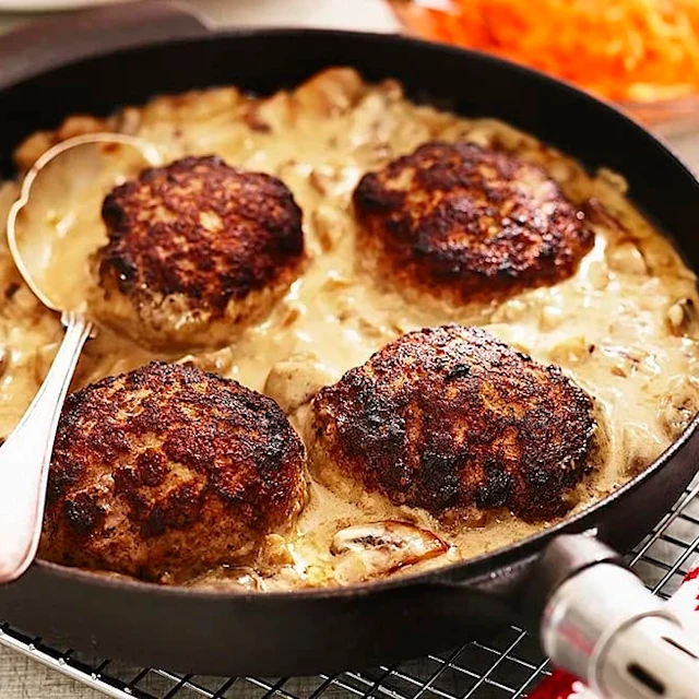 Pannbiff med svampsås