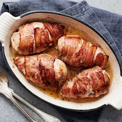 Baconlindad kycklingfilé i ugn