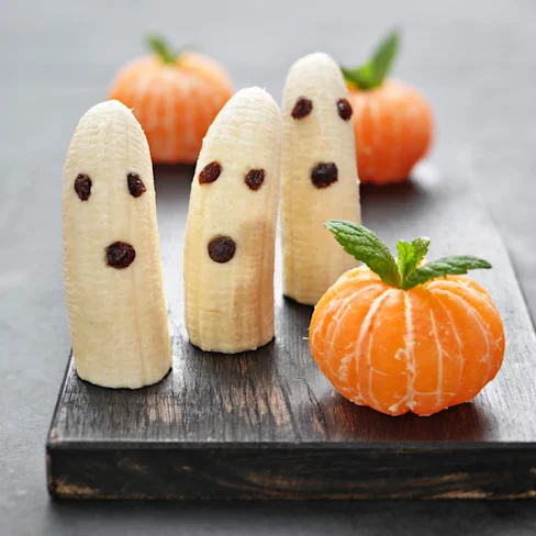 Minipumpor av clementiner och bananspöken