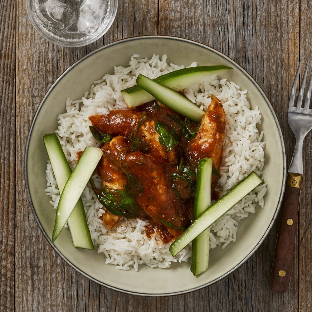 Kycklinggryta med tomat och pesto