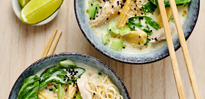 Kokosmjölksramen med kyckling