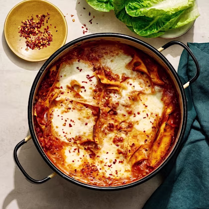One pot lasagne med linser och svamp