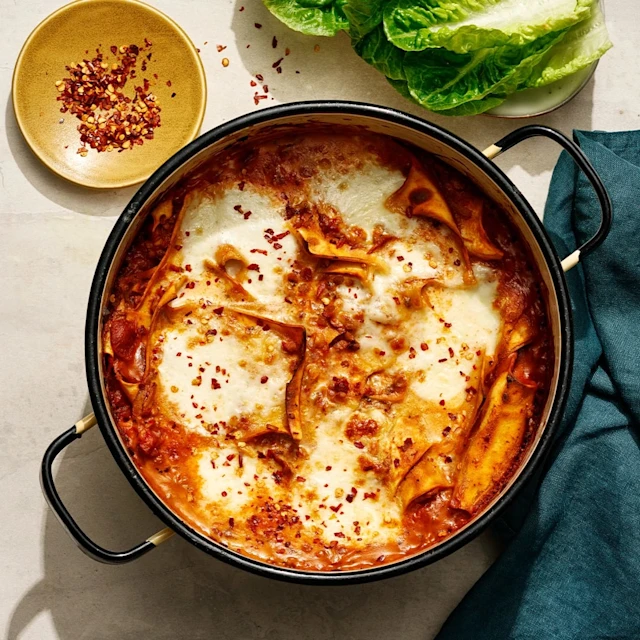One pot lasagne med linser och svamp