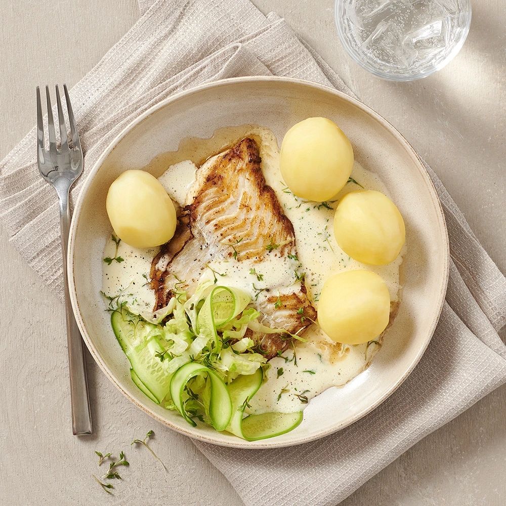 Stekt sej med krassesås