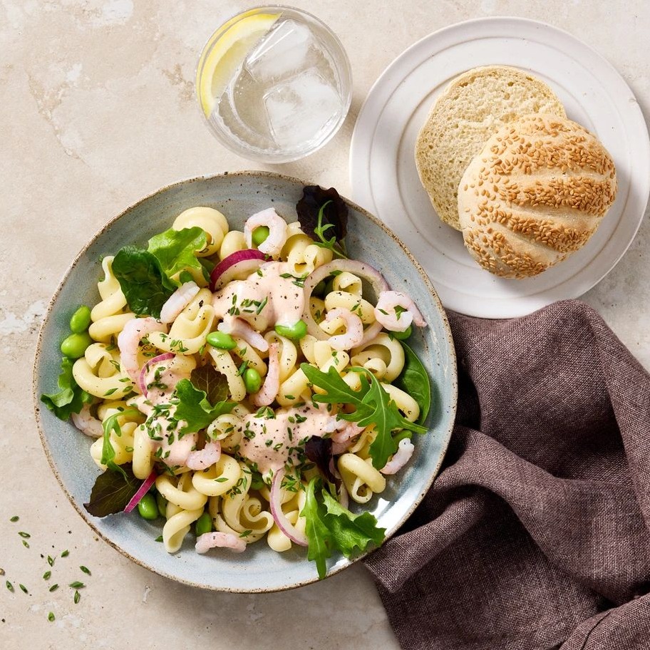 Pastasallad med räkor