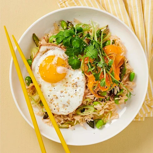 Kimchi fried rice med ägg