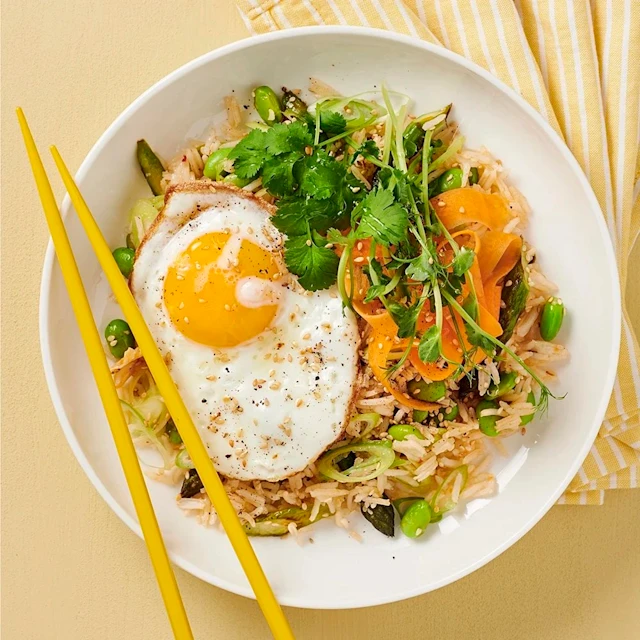 Kimchi fried rice med ägg