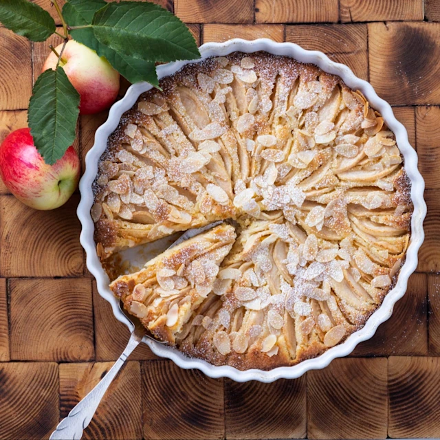 Fransk äppelkaka med mandel