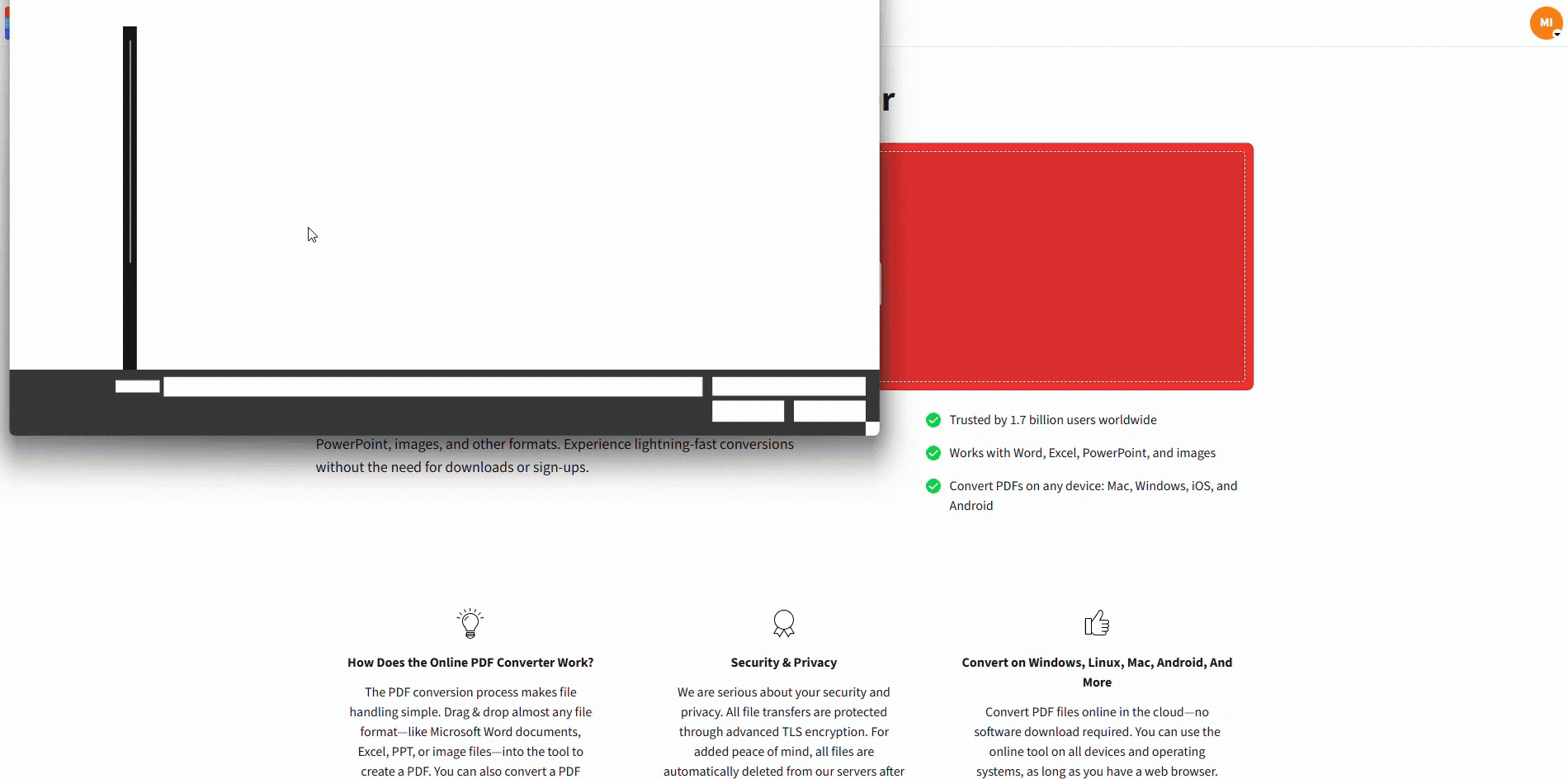Convert PPT to Word using Smallpdf converter