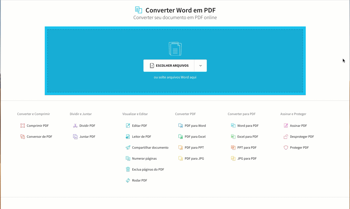 Como deletar uma página no Word com Smallpdf