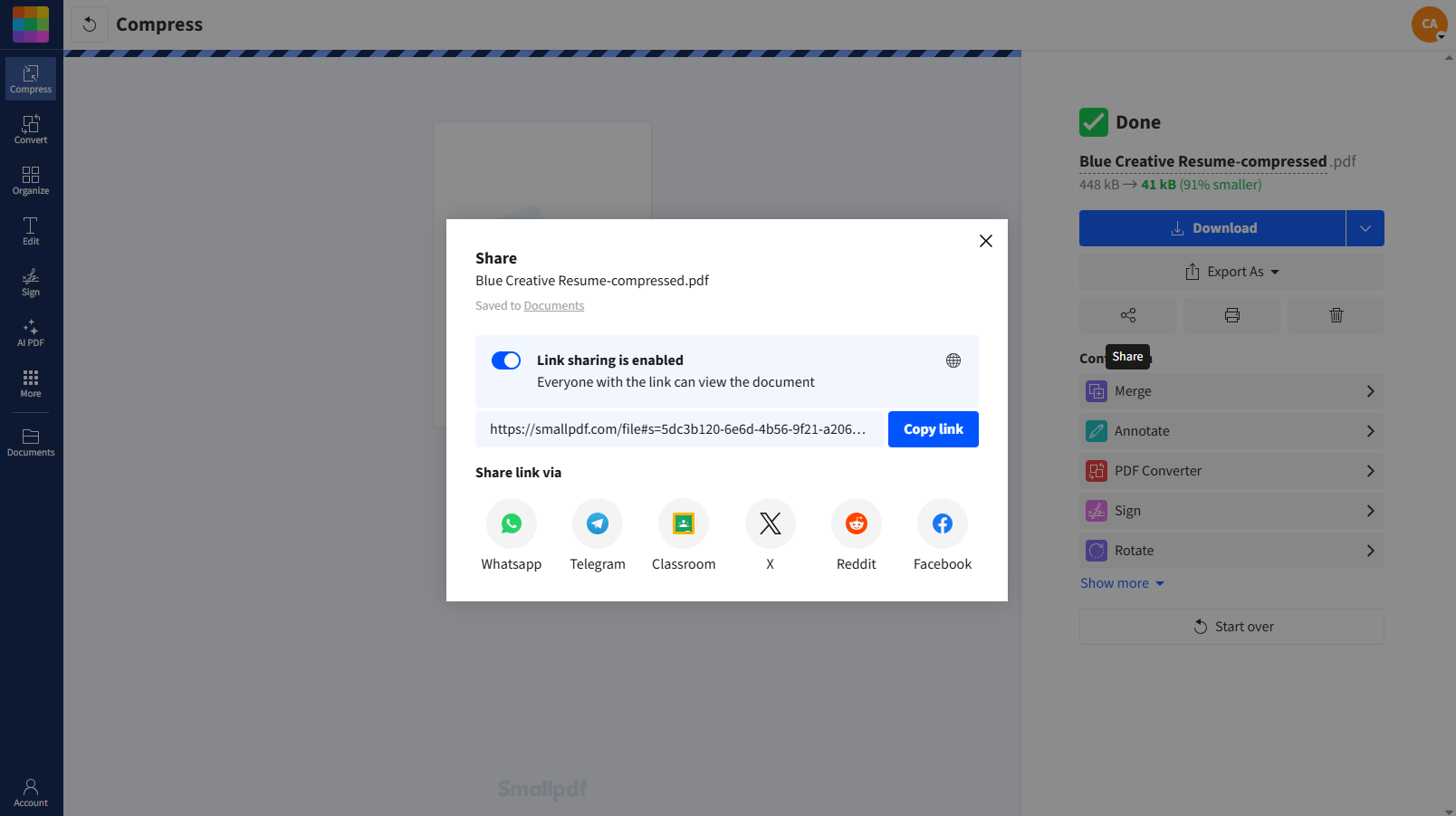 How to Reduce My Resume File Size in PDF | Smallpdf