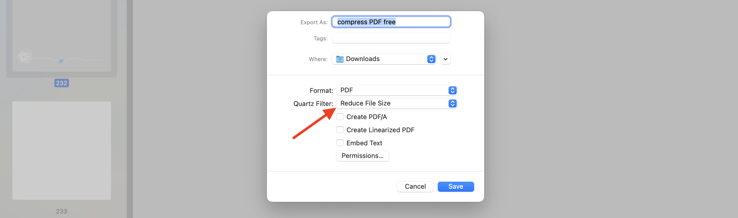Compress PDF to a chosen size on Mac