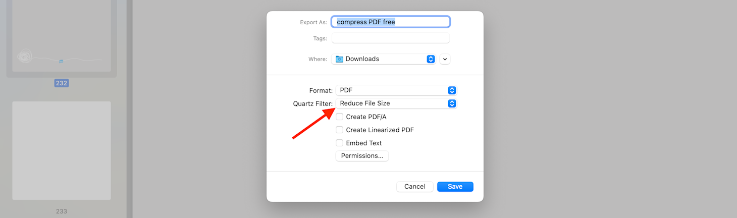 Compress PDF to a chosen size on Mac