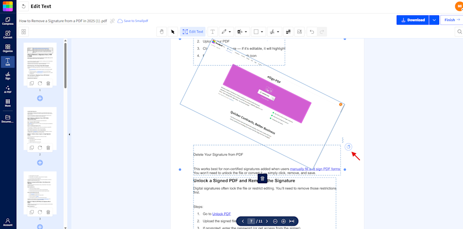 Add rotated text as an image