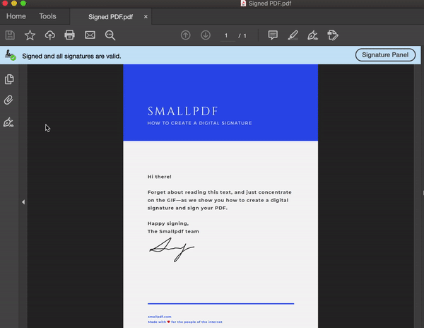 create signature for pdf