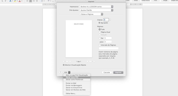 Como salvar em PDF