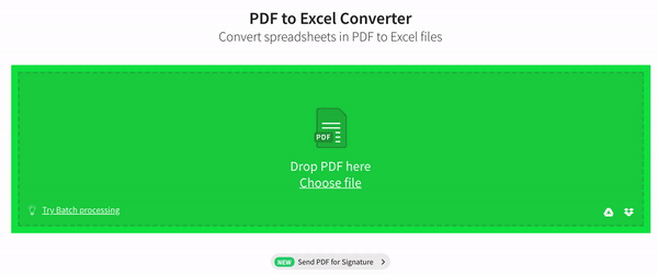 Excel pdf to