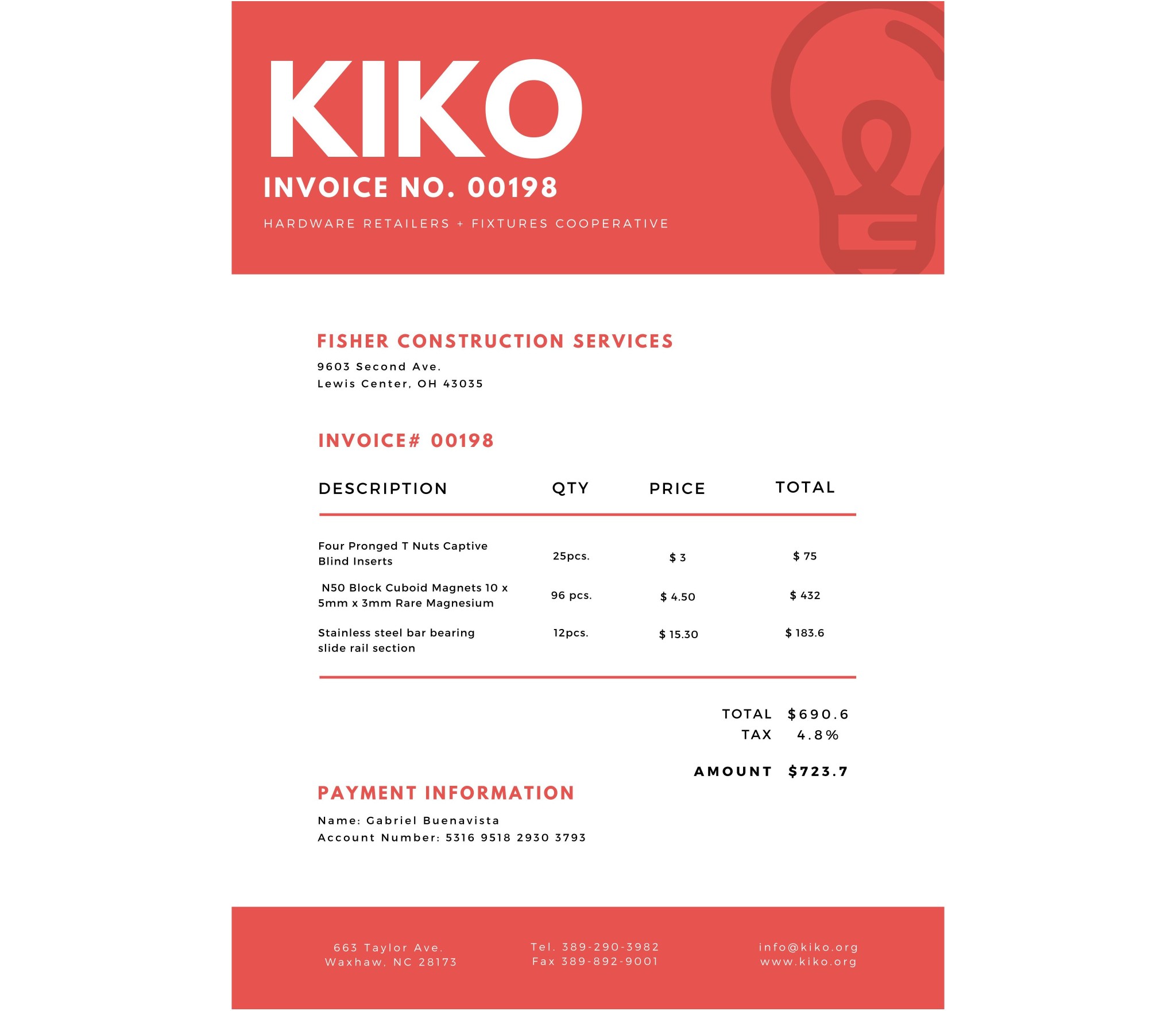 Vermillion Invoice Letterhead