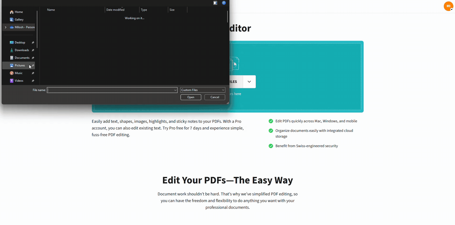 Remove signature image from PDF using Smallpdf’s Edit PDF
