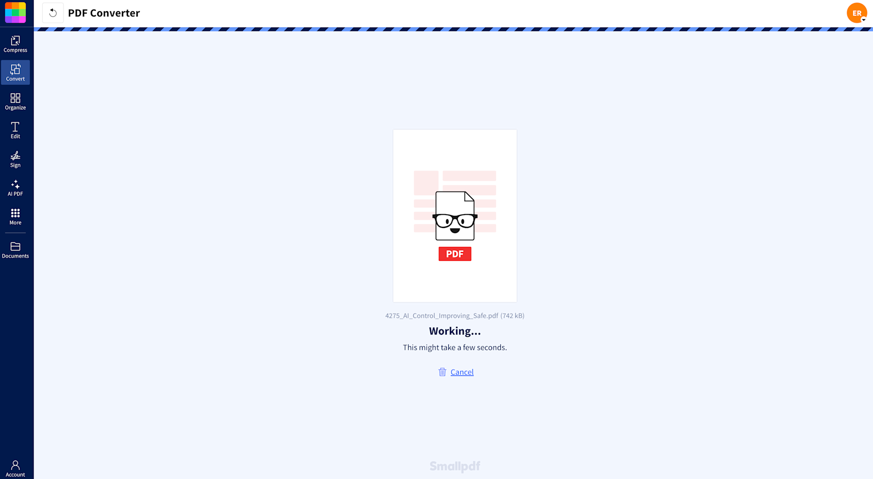 Make a PDF searchable online with OCR