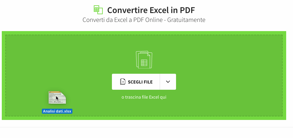2020-03-19 - Da Excel a JPG - Come convertire fogli di lavoro Excel in immagini JPG online - La GIF mostra come come convertire file da Excel a JPG con Smallpdf