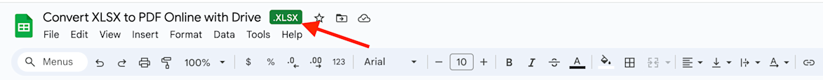 Convert XLSX to PDF with Google Drive