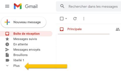 2020-06-02 - Comment créer des dossiers sur Gmail - cliquer sur Plus dans Gmail