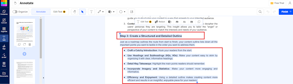  Structure the PDF Document Correctly