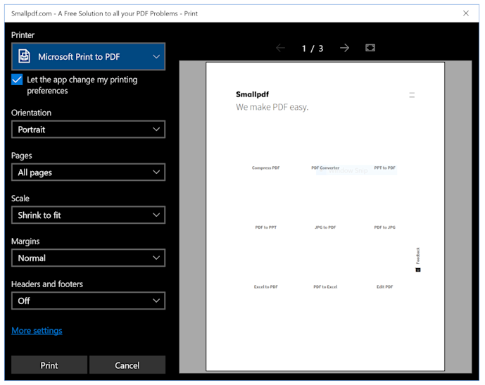 How to save webpage as PDF in Microsoft Edge 