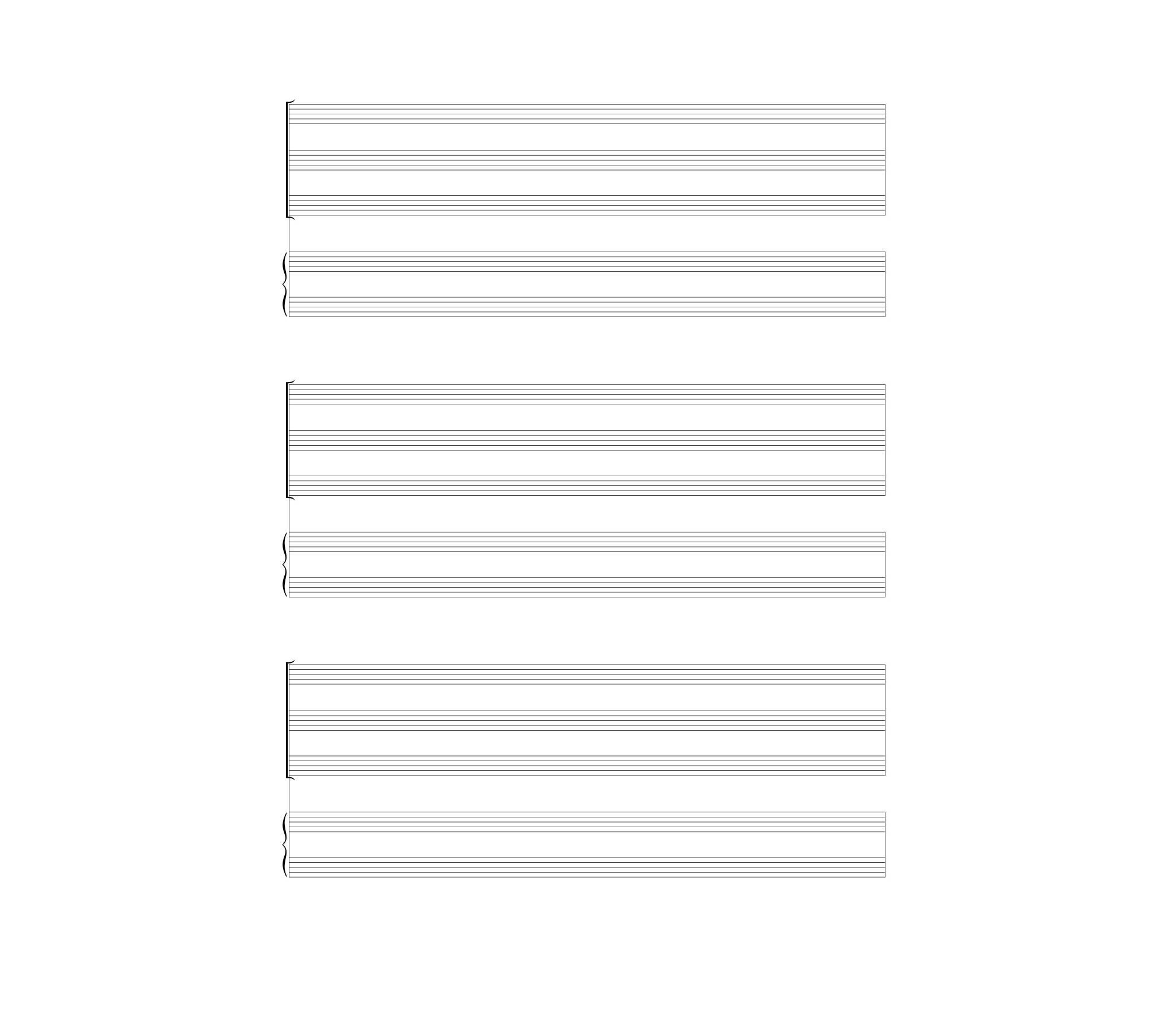2020-06-26 – PDF Partitur Kosong – Gratis Untuk Diunduh – Partitur Kosong 15 Paranada Tanpa Klef