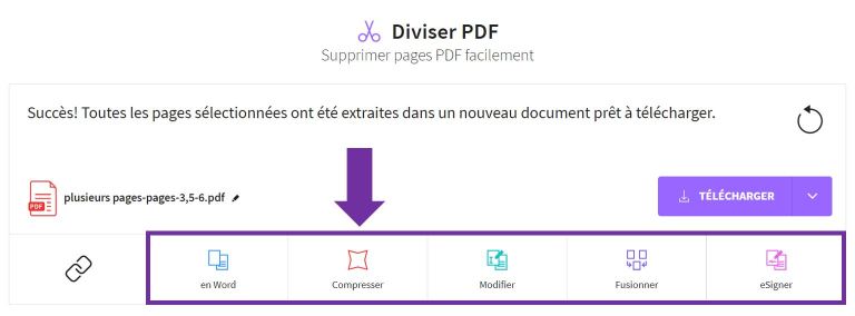 2019-09-20 - Comment Extraire Des Pages D’un PDF - outil Diviser PDF sur Smallpdf, page de résultat