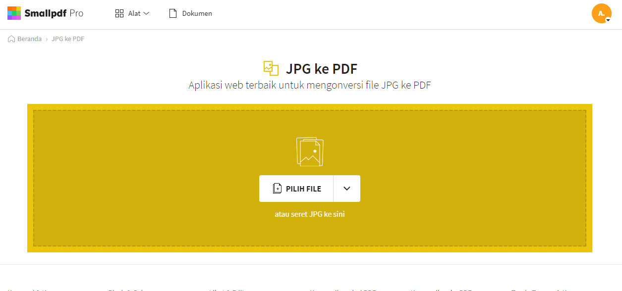 2019-11-27 - Konversi JPG ke PDF Dengan 200 KB Atau Kurang - menggunakan Smallpdf