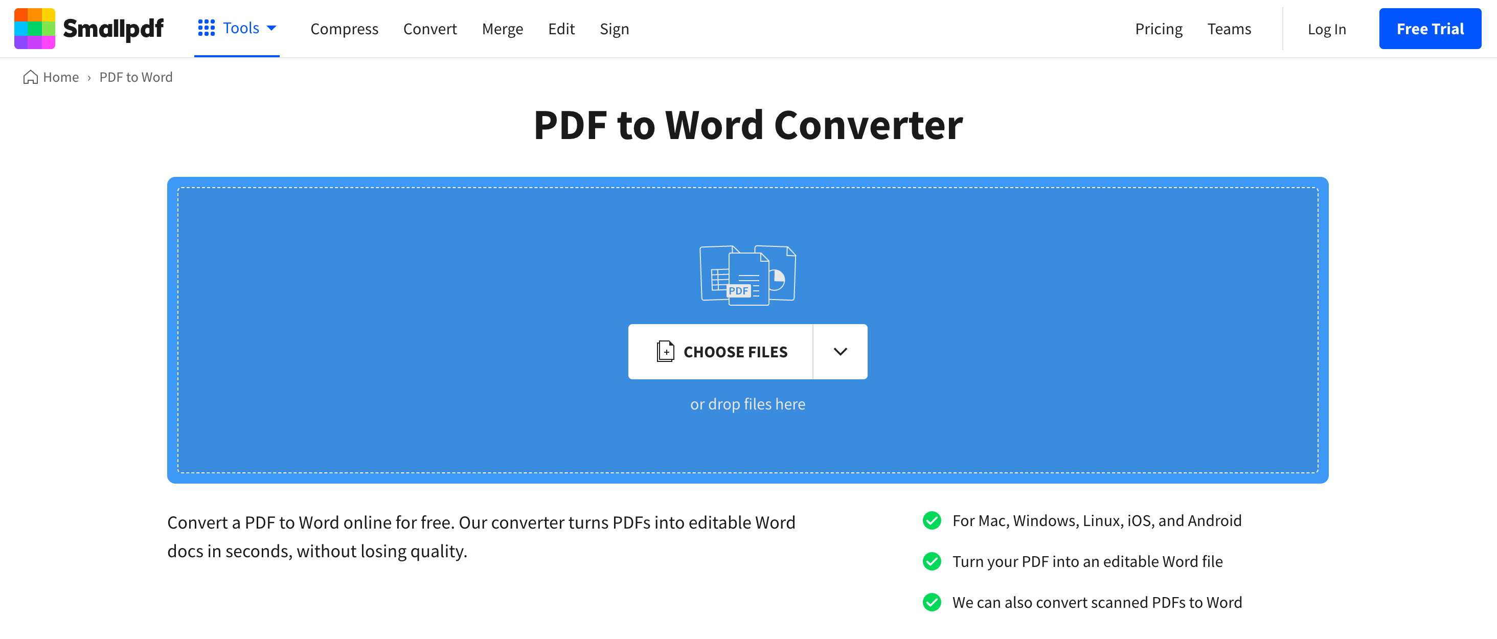 How To Convert a Scanned PDF to Word Online | Smallpdf