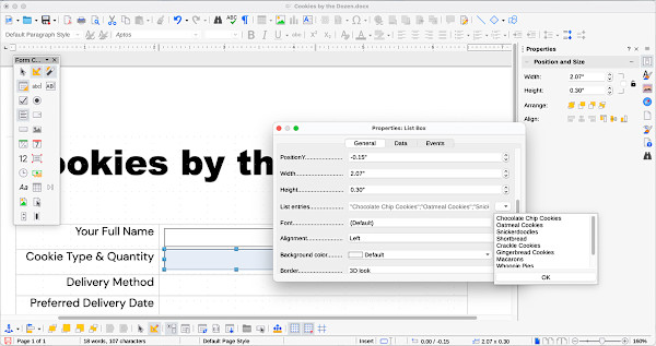 Adding “List entries” to a drop-down list