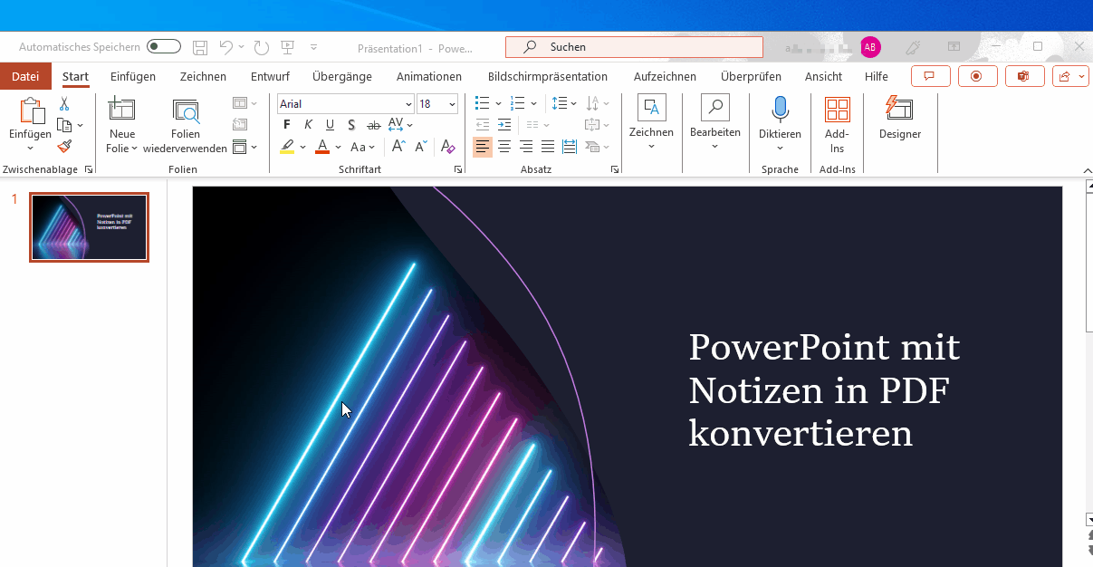 2023-10-30 - PowerPoint mit Notizen in PDF konvertieren