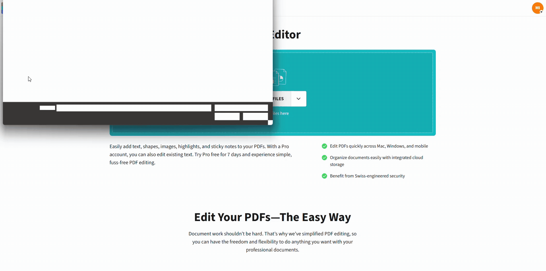Add a transparent stamp on a PDF using Smallpdf