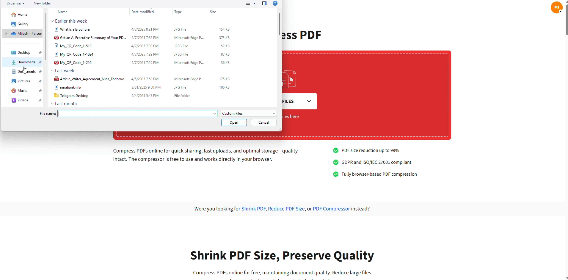 Compress a PDF to a Specific Size