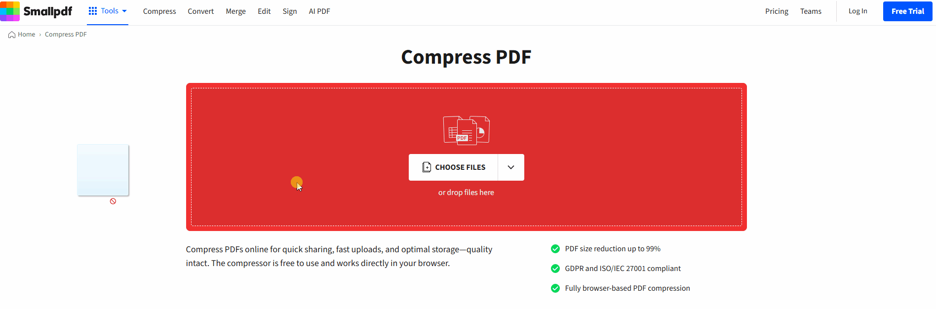 Resize PDF online for free with Smallpdf