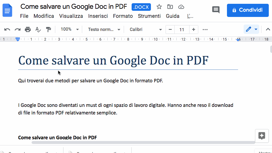 2022-04-21 - Come salvare un Google Doc in PDF