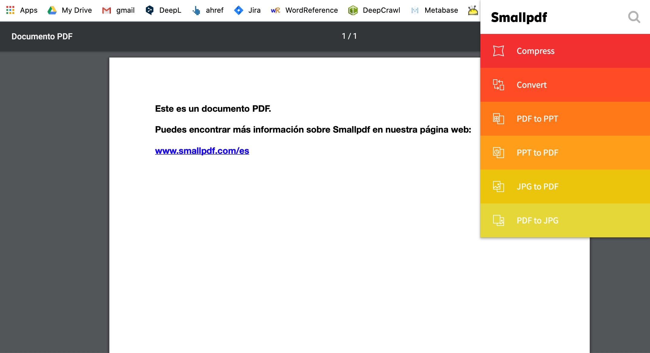 ¿Cómo abrir un PDF en Chrome? Smallpdf