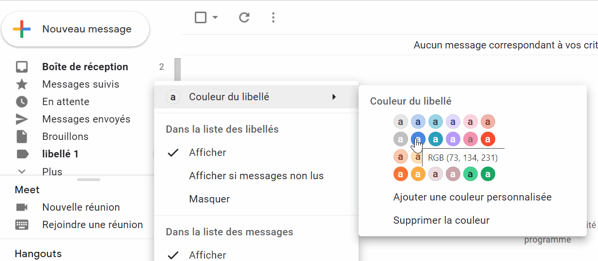 2020-06-02 - Comment créer des dossiers sur Gmail - choisir couleur du libellé sur Gmail