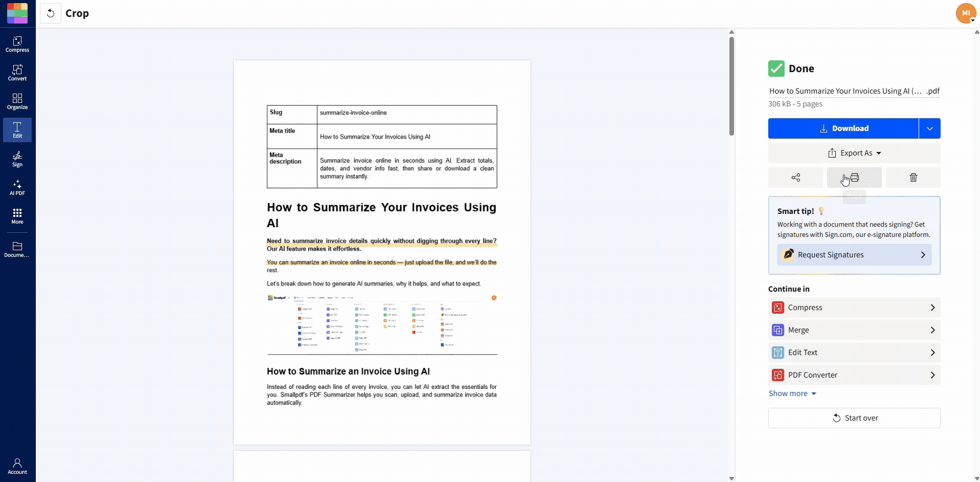 Open the system print dialog