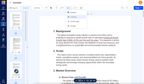 Underlining text in PDFs with PDF Annotator