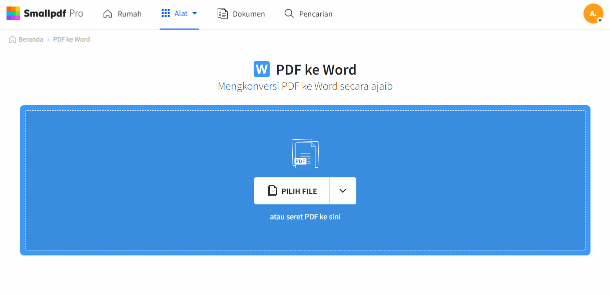 2023-05-08 – Konversi PDF Hasil Pindaian ke Word Online – Menggunakan Smallpdf