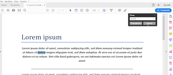 02-12 - Come trovare frasi o parole all’interno di un PDF con Smallpdf