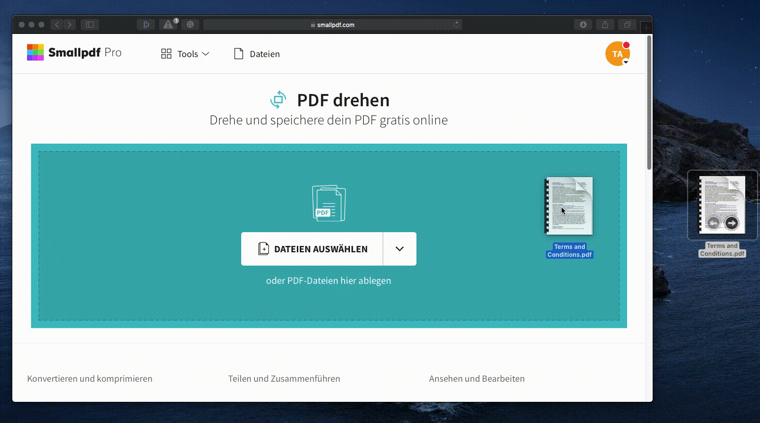 Gescannte PDFs drehen