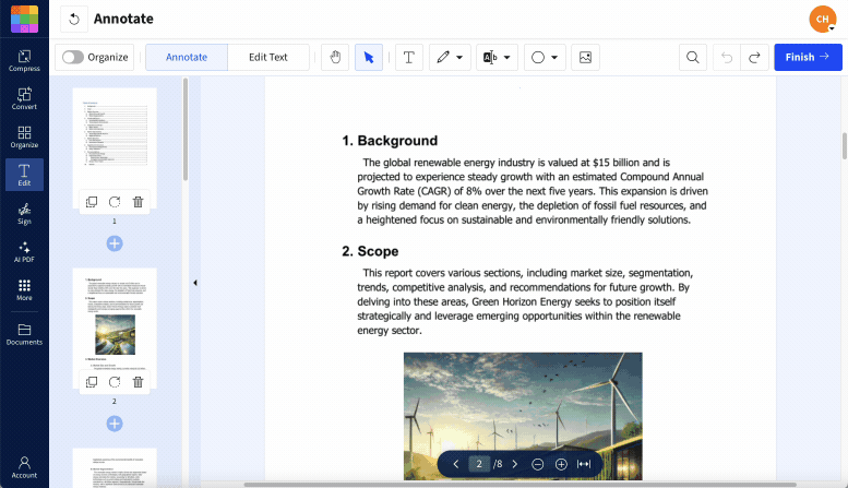 Collaboratively editing a PDF using PDF Annotator and assigned colors